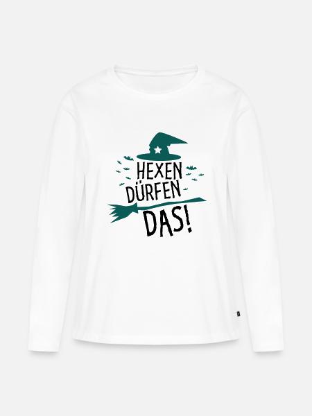 Hexen dürfen das! - Frauen Premium Bio Langarmshirt - Weiß