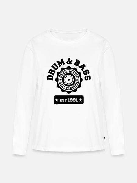 Drum and Bass - Frauen Premium Bio Langarmshirt - Weiß