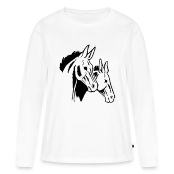 Two Mules - Women's Premium Organic Long Sleeve Shirt - white - Front - Julia (174cm)