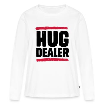 Hug Dealer - Frauen Premium Bio Langarmshirt - Weiß - Vorne - Julia (174cm)