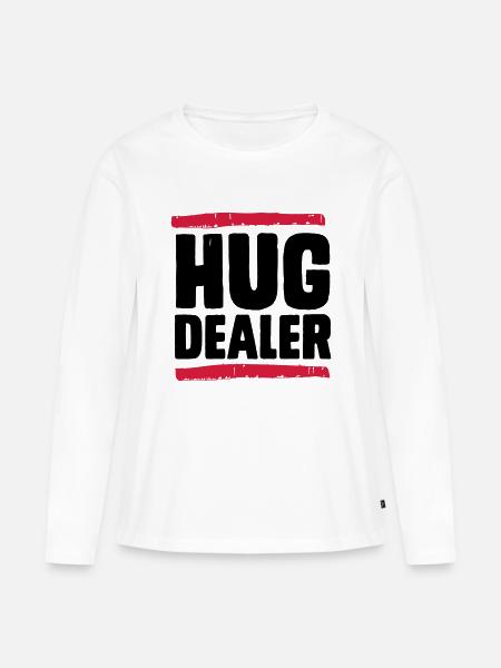 Hug Dealer - Frauen Premium Bio Langarmshirt - Weiß