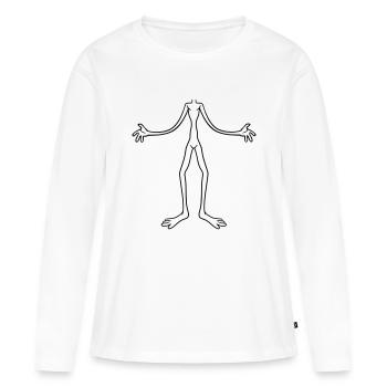 alien koerper ohne kopf clipart comic cartoon lust - Frauen Premium Bio Langarmshirt - Weiß - Vorne - Julia (174cm)