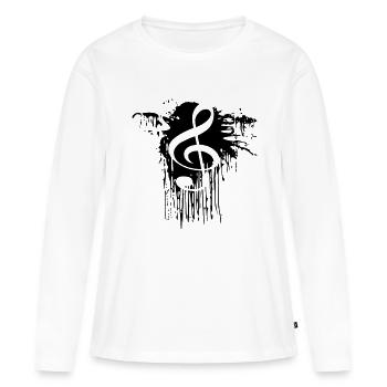 Notenschluessel Farbfleck - Frauen Premium Bio Langarmshirt - Weiß - Vorne - Julia (174cm)