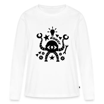 Roboter - Frauen Premium Bio Langarmshirt - Weiß - Vorne - Julia (174cm)