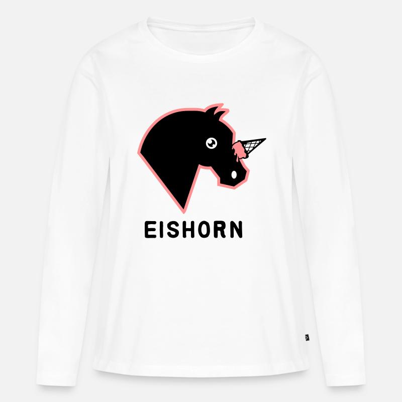 Eishorn - Einhorn Eis Parodie - Frauen Premium Bio Langarmshirt - Weiß