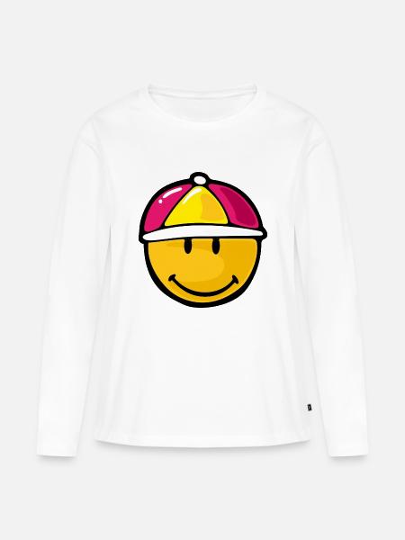 Smiley Jockey - Frauen Premium Bio Langarmshirt - Weiß