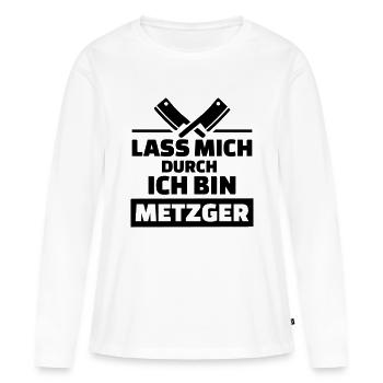 Metzger - Frauen Premium Bio Langarmshirt - Weiß - Vorne - Julia (174cm)