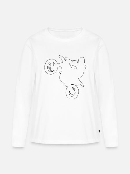 Supermoto - Frauen Premium Bio Langarmshirt - Weiß
