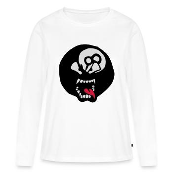 Billardkugel Cartoon Gesicht Zunge Mund - Frauen Premium Bio Langarmshirt - Weiß - Vorne - Julia (174cm)