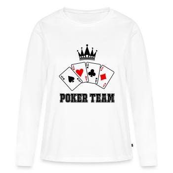 poker team - Frauen Premium Bio Langarmshirt - Weiß - Vorne - Julia (174cm)