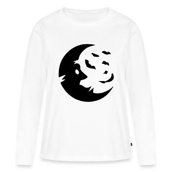 Lune - T-shirt manches longues Premium bio Femme - blanc - Devant - Julia (174cm)