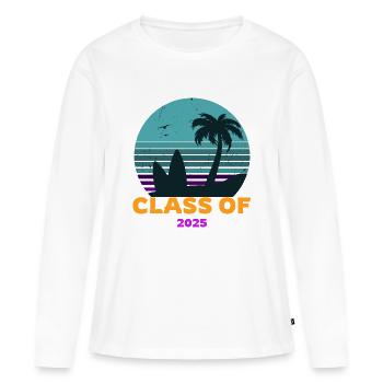 Klasse von 2025 blauer Himmel Sonnenuntergang - Frauen Premium Bio Langarmshirt - Weiß - Vorne - Julia (174cm)