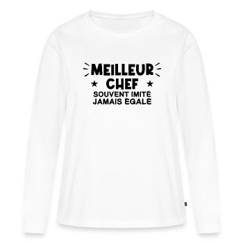 Chef | Je suis le meilleur Chef - T-shirt manches longues Premium bio Femme - blanc - Devant - Julia (174cm)
