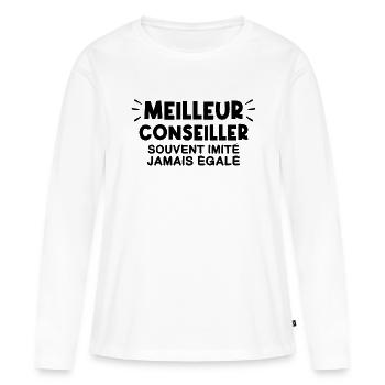 Conseiller | Je suis le meilleur Conseiller. !! - T-shirt manches longues Premium bio Femme - blanc - Devant - Julia (174cm)