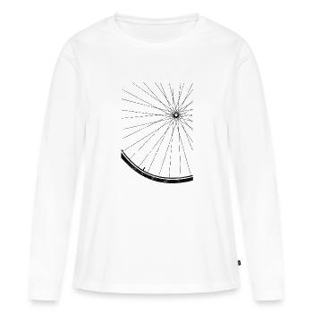 Fahrrad Speichen Shirt - Frauen Premium Bio Langarmshirt - Weiß - Vorne - Julia (174cm)