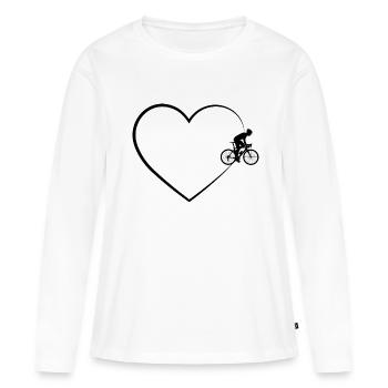 Heart 2 and Cycling - - Women's Premium Organic Long Sleeve Shirt - white - Front - Julia (174cm)