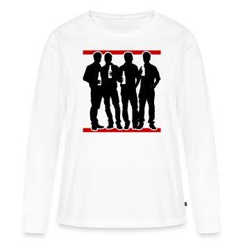 Enterrement de vie de garçon Célébration de l’enterrement de vie de garçon - T-shirt manches longues Premium bio Femme - blanc - Devant - Julia (174cm)