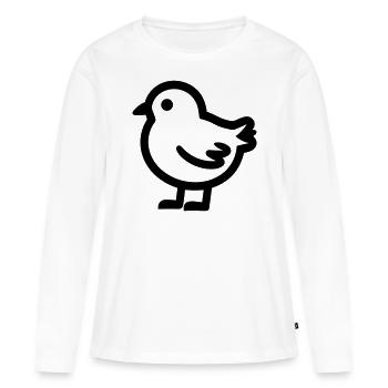 poussin - T-shirt manches longues Premium bio Femme - blanc - Devant - Julia (174cm)