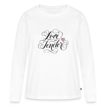 Déclaration - T-shirt manches longues Premium bio Femme - blanc - Devant - Julia (174cm)