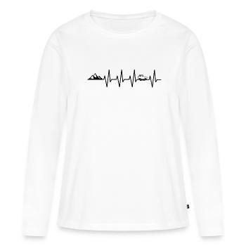 Geländewagen Offroad Fahrzeug Herzschlag EKG - Frauen Premium Bio Langarmshirt - Weiß - Vorne - Julia (174cm)