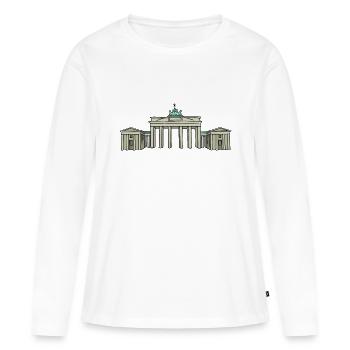 Porte de Brandebourg BERLIN c - T-shirt manches longues Premium bio Femme - blanc - Devant - Julia (174cm)