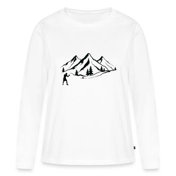 Berg 1 Boxen - Bo - Frauen Premium Bio Langarmshirt - Weiß - Vorne - Julia (174cm)