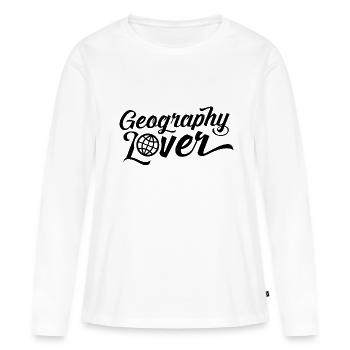 Géographie Amateur Géographe Géographe Géographe - T-shirt manches longues Premium bio Femme - blanc - Devant - Julia (174cm)