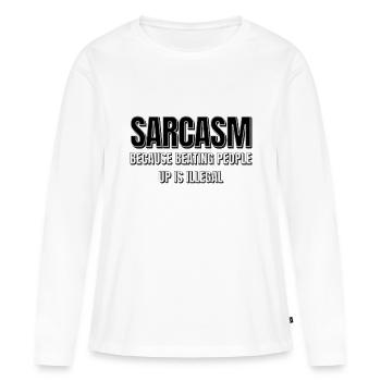 Sarcasmo - Maglia a maniche lunghe ecologica premium da donna - bianco - Fronte - Julia (174cm)