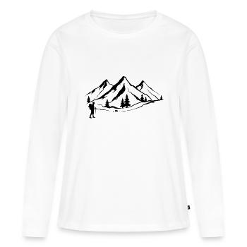 Montagne 1 et randonnée - - T-shirt manches longues Premium bio Femme - blanc - Devant - Julia (174cm)