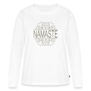 Namaste - T-shirt manches longues Premium bio Femme - blanc - Devant - Julia (174cm)
