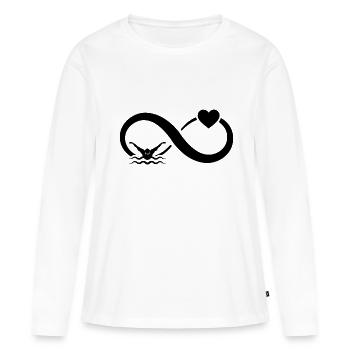 Infinity Heart and Swimming - - Women's Premium Organic Long Sleeve Shirt - white - Front - Julia (174cm)