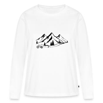 Berg 1 et ebike - - T-shirt manches longues Premium bio Femme - blanc - Devant - Julia (174cm)