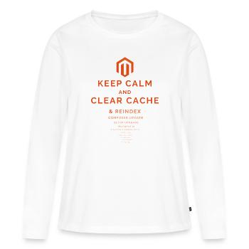 Gardez votre cache Calme et Effacer Magento - T-shirt manches longues Premium bio Femme - blanc - Devant - Julia (174cm)