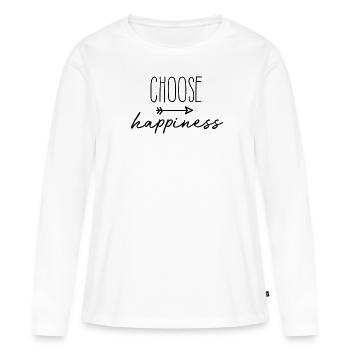 Prendre une décision positive - T-shirt manches longues Premium bio Femme - blanc - Devant - Julia (174cm)