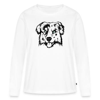 AUSTRALIAN SHEPHERD - T-shirt manches longues Premium bio Femme - blanc - Devant - Julia (174cm)