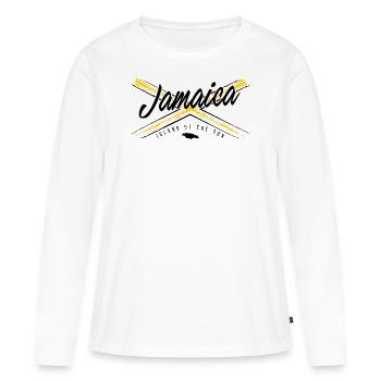 Drapeau Jamaïque Islang du soleil - T-shirt manches longues Premium bio Femme - blanc - Devant - Julia (174cm)
