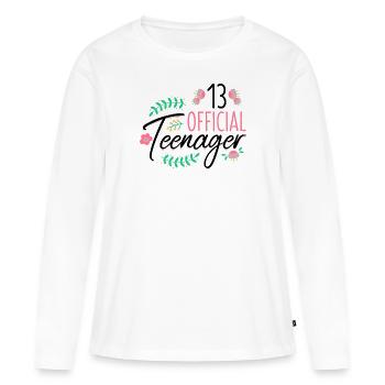 13 Official Teenage Girls Girls 13th Birthday - Women's Premium Organic Long Sleeve Shirt - white - Front - Julia (174cm)
