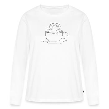 Coupe - T-shirt manches longues Premium bio Femme - blanc - Devant - Julia (174cm)