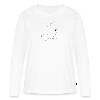Frieden - Frauen Premium Bio Langarmshirt - Weiß - Vorne - Julia (174cm)
