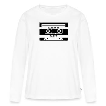 cassette - T-shirt manches longues Premium bio Femme - blanc - Devant - Julia (174cm)