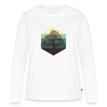 arbre - T-shirt manches longues Premium bio Femme - blanc - Devant - Julia (174cm)