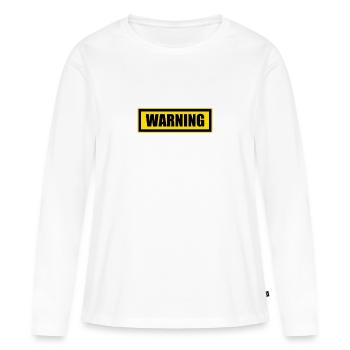 Attention - T-shirt manches longues Premium bio Femme - blanc - Devant - Julia (174cm)