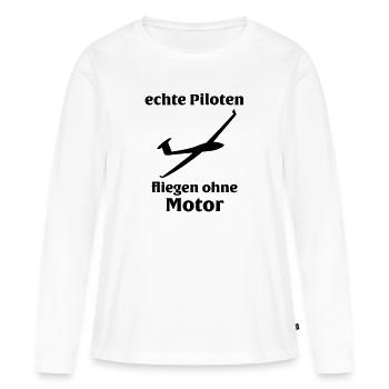 echte segelflug piloten lustig geschenk fliegen - Frauen Premium Bio Langarmshirt - Weiß - Vorne - Julia (174cm)