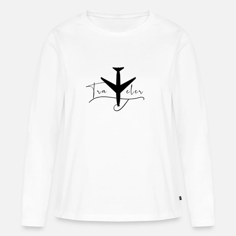 Reisender - Frauen Premium Bio Langarmshirt - Weiß