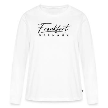 Francfort - T-shirt manches longues Premium bio Femme - blanc - Devant - Julia (174cm)