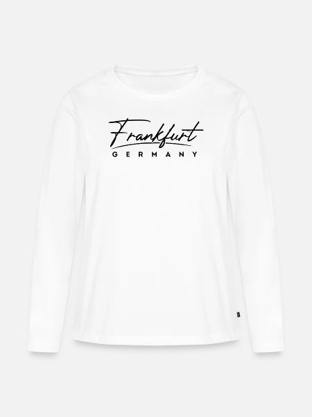 Frankfurt - Frauen Premium Bio Langarmshirt - Weiß