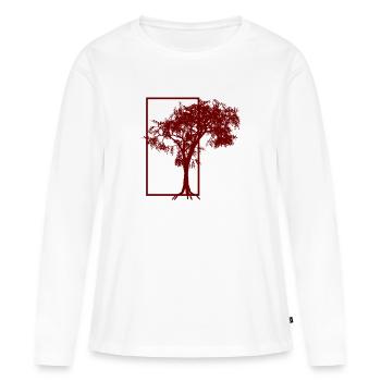 arbre - T-shirt manches longues Premium bio Femme - blanc - Devant - Julia (174cm)