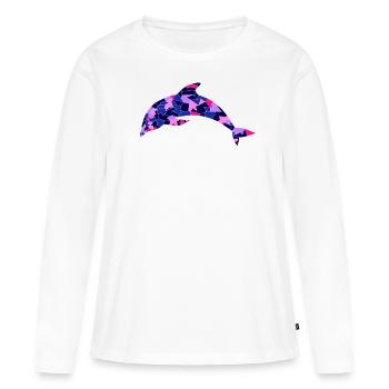 Dauphin - T-shirt manches longues Premium bio Femme - blanc - Devant - Julia (174cm)