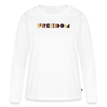 liberté - T-shirt manches longues Premium bio Femme - blanc - Devant - Julia (174cm)