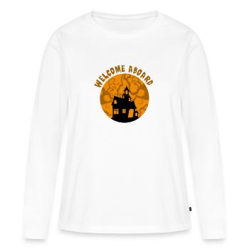 Bienvenue - T-shirt manches longues Premium bio Femme - blanc - Devant - Julia (174cm)